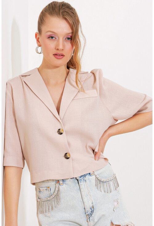 0706 Crop Keten Ceket