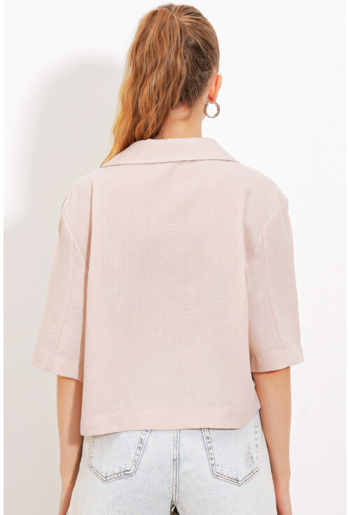 0706 Crop Keten Ceket