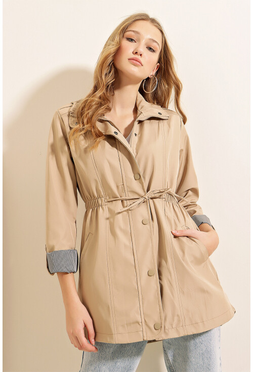 10322 Trench Coat With Drawstring Waist