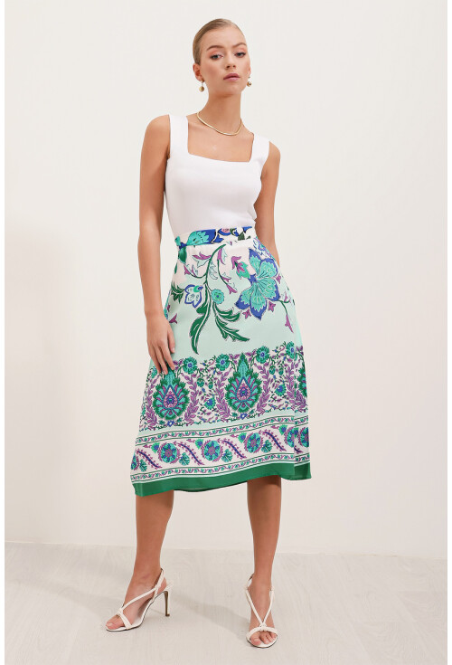 1899 Patterned Midi Skirt