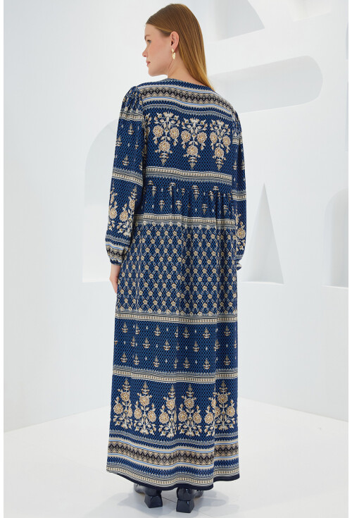 1947 Patterned Long Dress