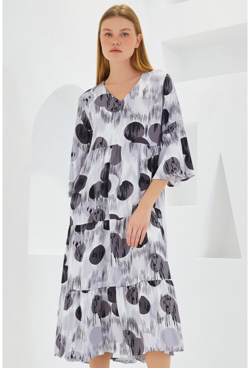 1959 Patterned Viscose Dress