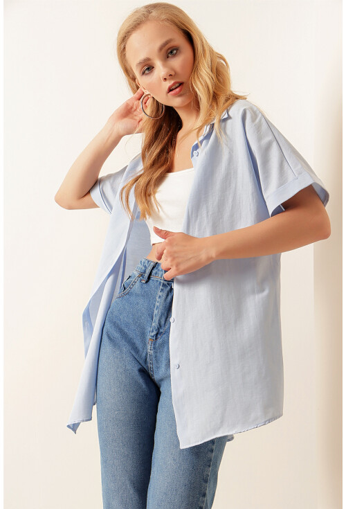 20120 Oversize Kısa Kollu Gömlek