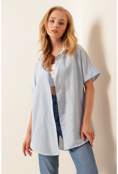 20120 Oversize Kısa Kollu Gömlek