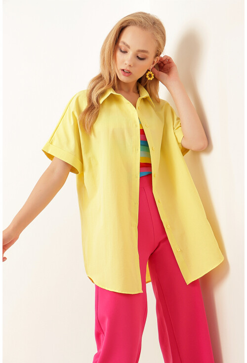 20120 Oversize Kısa Kollu Gömlek