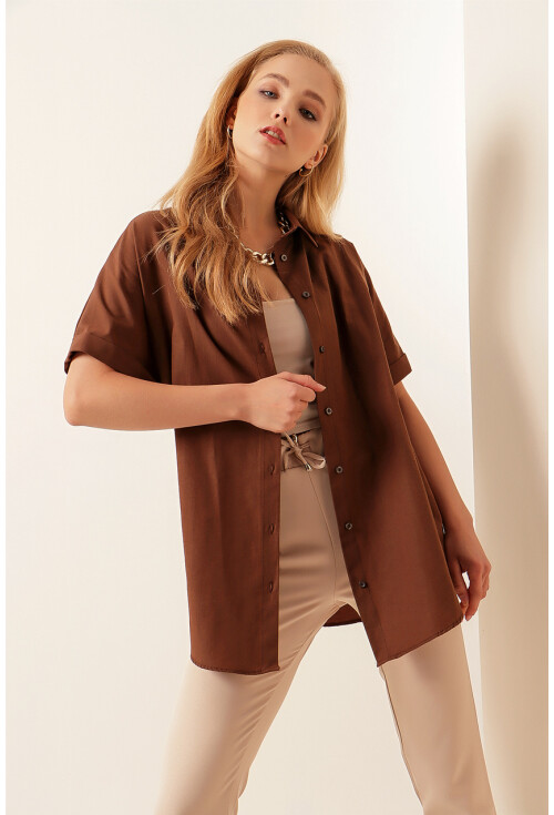 20120 Oversize Kısa Kollu Gömlek