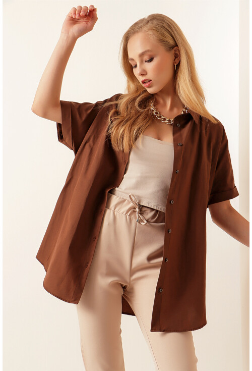 20120 Oversize Kısa Kollu Gömlek