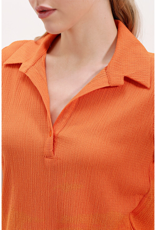 20123 Polo Collar Knit Blouse