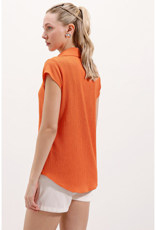 20123 Polo Collar Knit Blouse