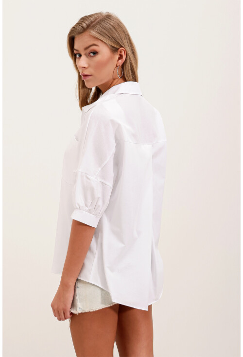 20213 Oversized Short Sleeve Basic Shirt