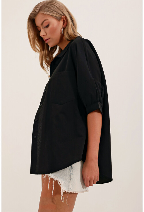 20213 Oversized Short Sleeve Basic Shirt