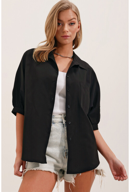 20213 Oversized Short Sleeve Basic Shirt