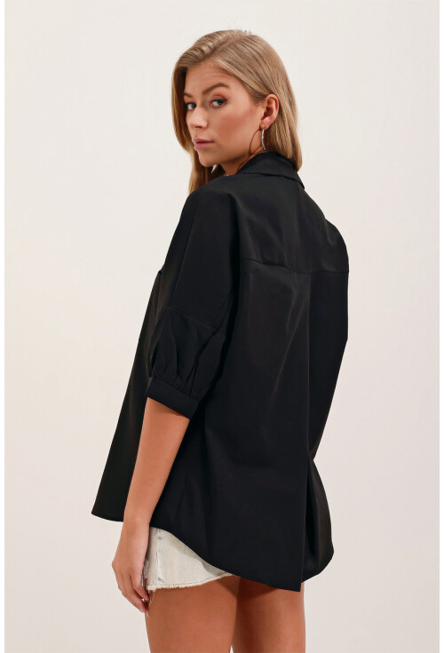 20213 Oversized Short Sleeve Basic Shirt