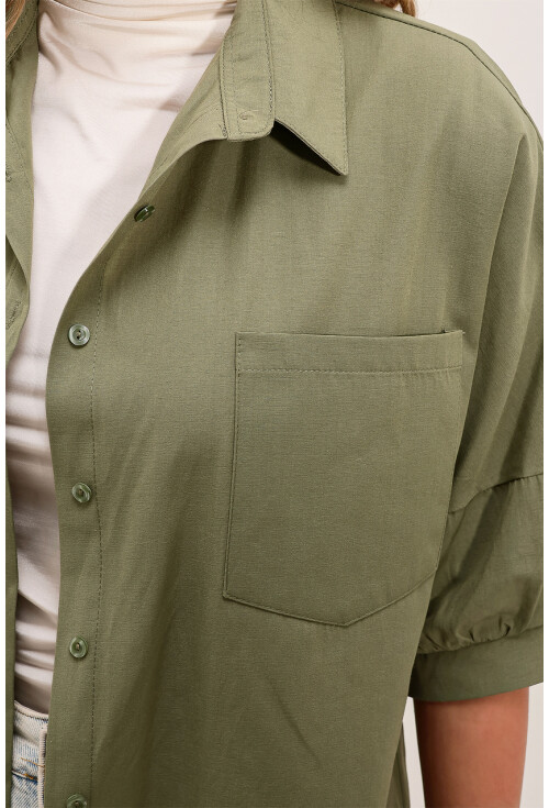 20213 Oversized Short Sleeve Basic Shirt