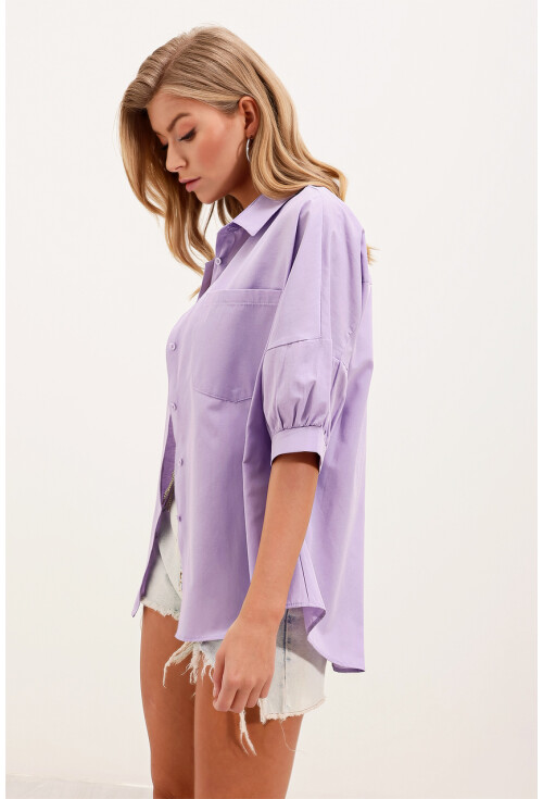 20213 Oversized Short Sleeve Basic Shirt