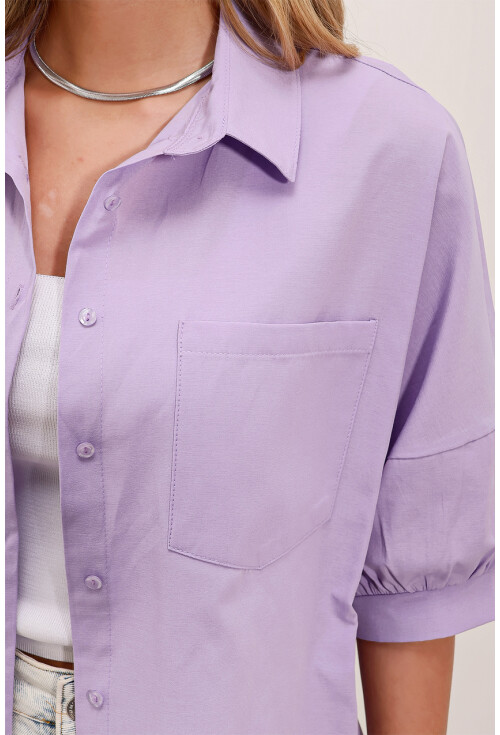 20213 Oversized Short Sleeve Basic Shirt