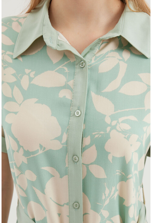 2455 Patterned Shirt Dress