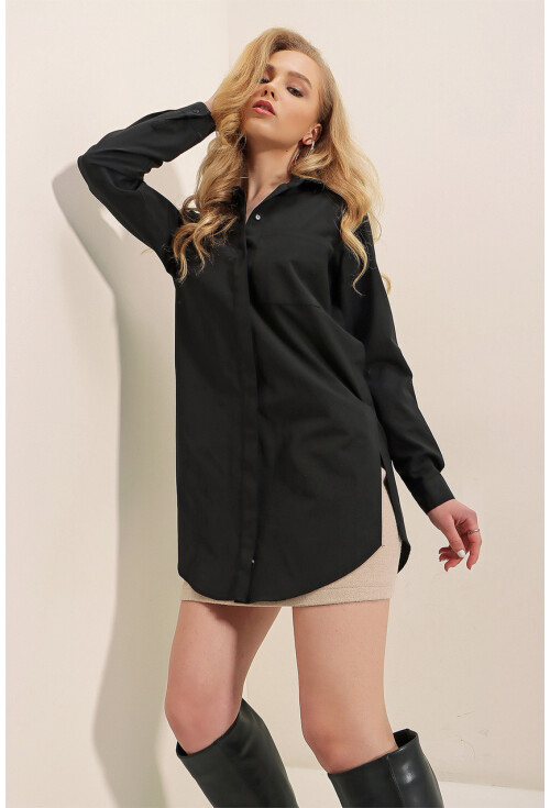 3879 Oversize Cepli Gömlek