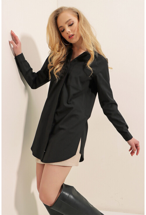 3879 Oversize Cepli Gömlek