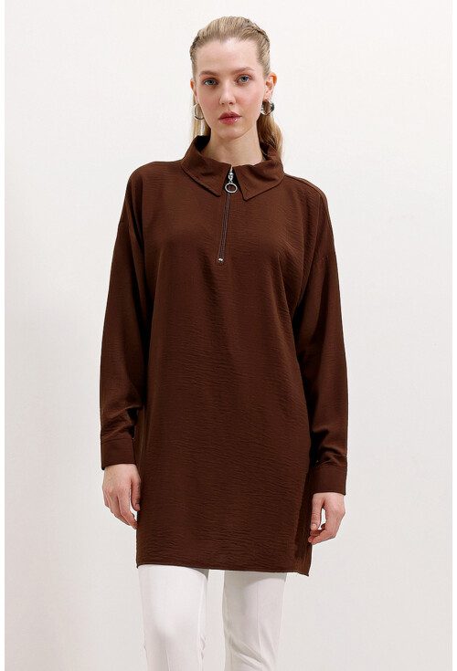 5917 Zippered Oversized Tunic