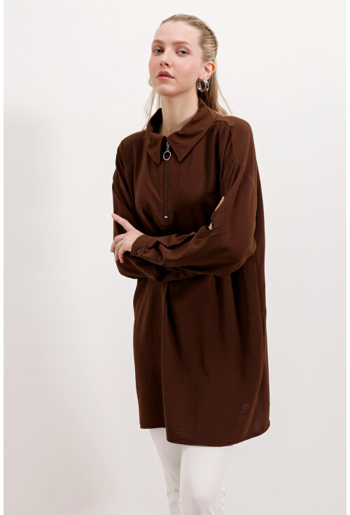 5917 Zippered Oversized Tunic