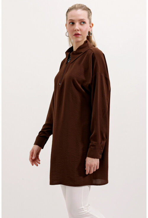 5917 Zippered Oversized Tunic