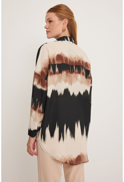 Womens Patterned Oversized Shirt 5923