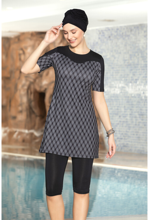 Semi-Covered Lycra Hijab Swimsuit 15874