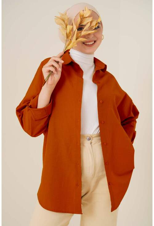 103901 Oversize Basic Tesettür Gömlek