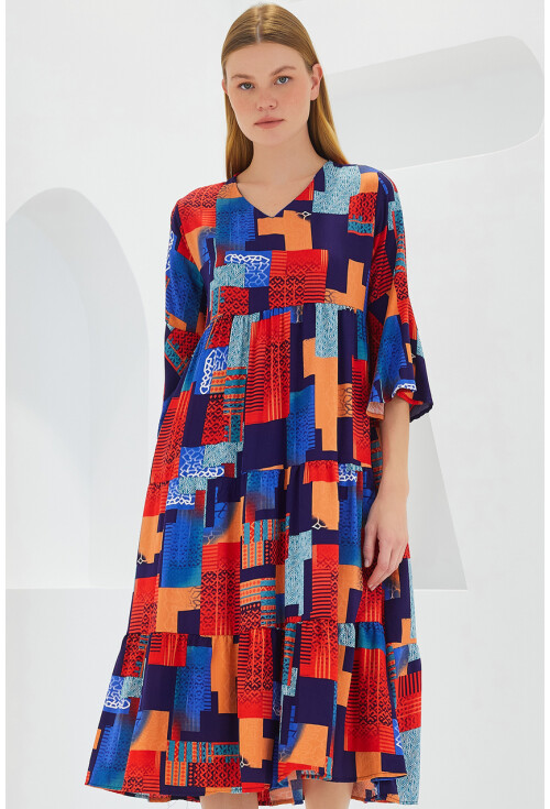 1959 Patterned Viscose Dress