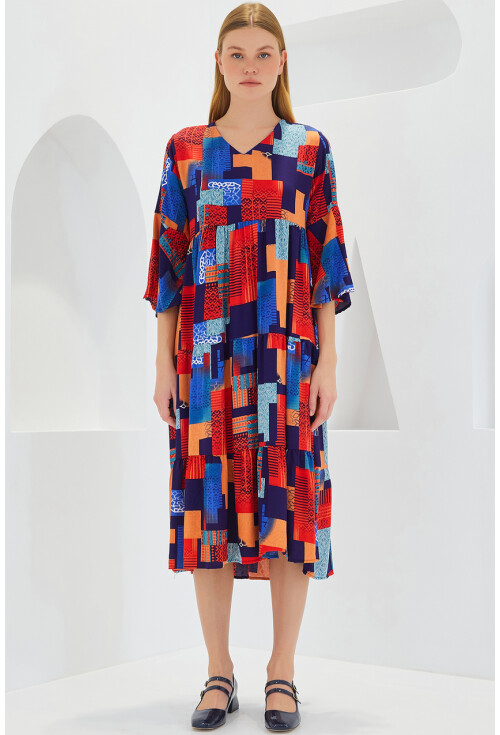 1959 Patterned Viscose Dress