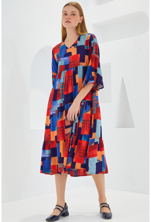 1959 Patterned Viscose Dress