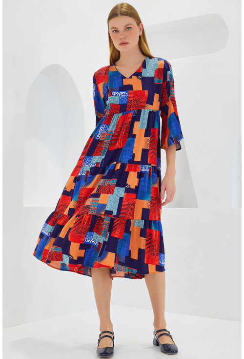 1959 Patterned Viscose Dress