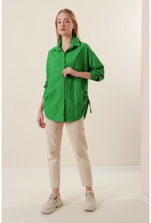 20132 Oversized Shirt With Drawstring