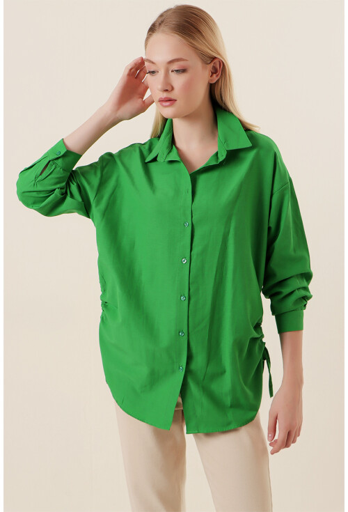 20132 Oversized Shirt With Drawstring