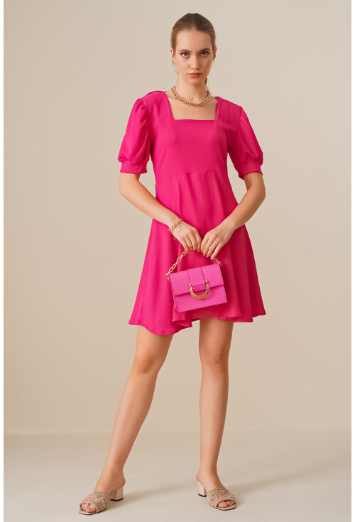 2339 Square Neck Knit Dress