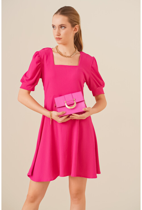 2339 Square Neck Knit Dress