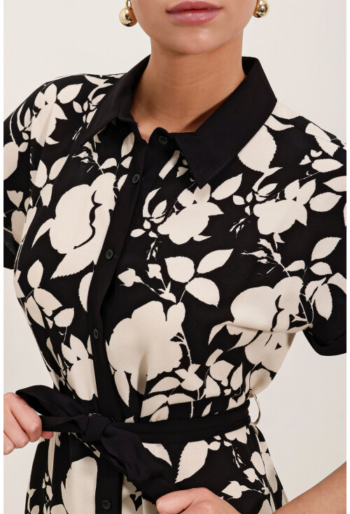 2455 Patterned Shirt Dress