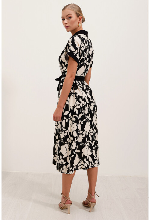 2455 Patterned Shirt Dress