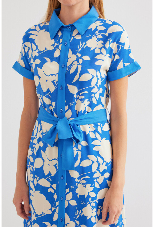 2455 Patterned Shirt Dress