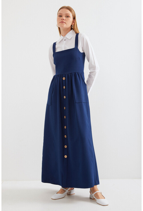 2490 Long Pinafore Dress
