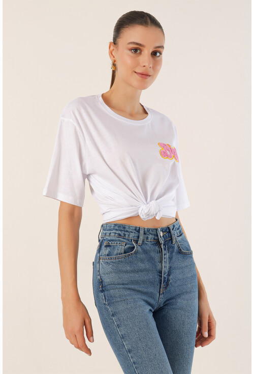 4312 Embroidered Oversized T-Shirt
