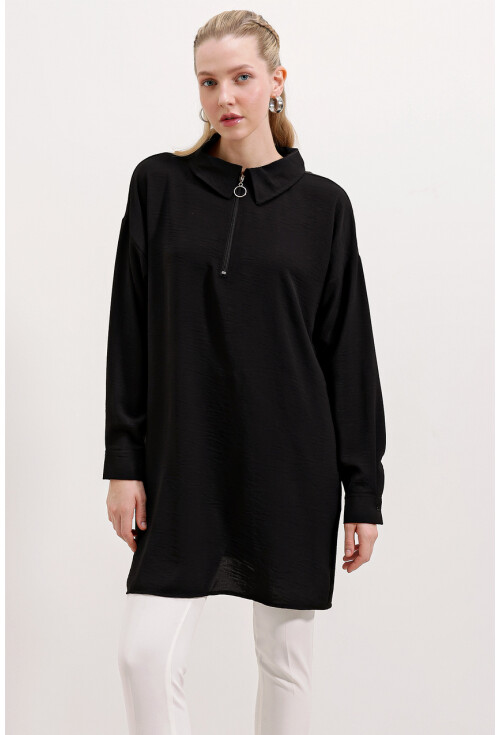 5917 Zippered Oversized Tunic