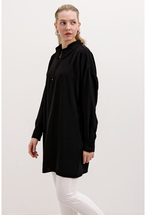 5917 Zippered Oversized Tunic