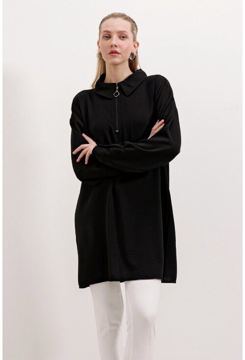 5917 Zippered Oversized Tunic