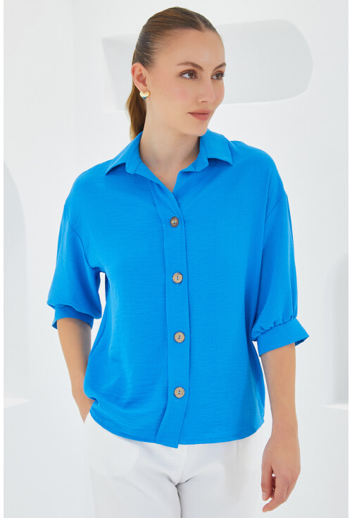 Short Sleeve Oversized Linen Shirt 20240