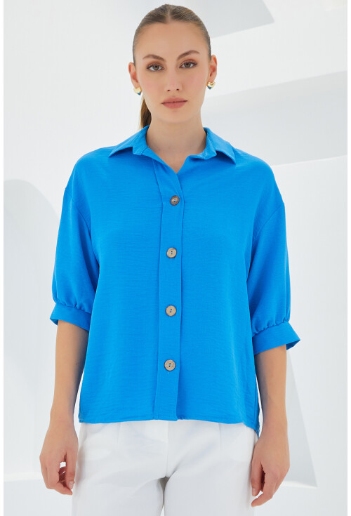 Short Sleeve Oversized Linen Shirt 20240
