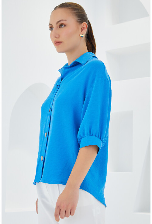 Short Sleeve Oversized Linen Shirt 20240
