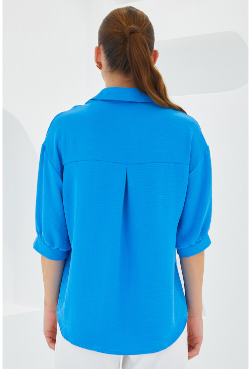 Short Sleeve Oversized Linen Shirt 20240