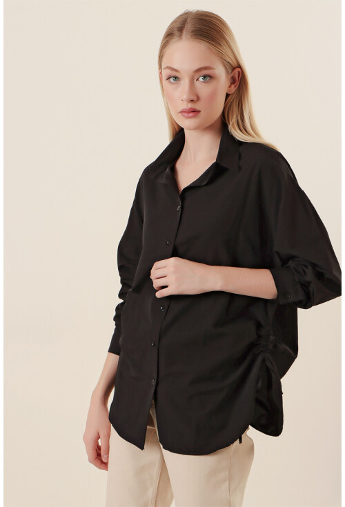 20132 Oversized Shirt With Drawstring